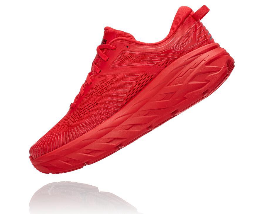 Hoka Australia One One Bondi 7 - Mens Running Shoes Red - NIEJM-2085